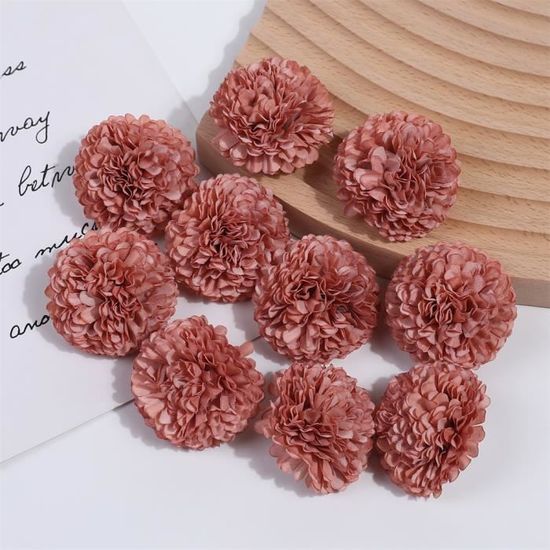 48 Pièces Têtes De Fleurs Artificielles 2.5-9cm - Multicolores, Tissu, Pour Décoration Gâteau, Mariage, DIY - 10