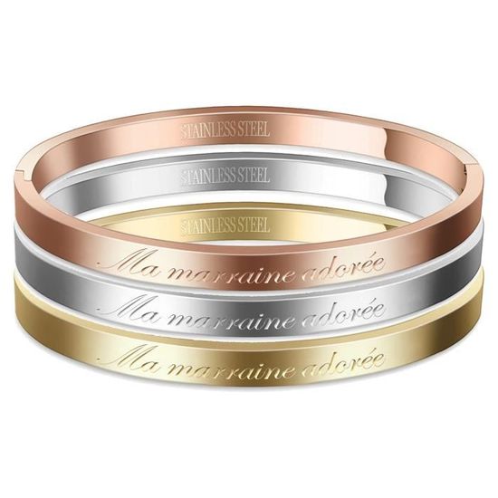 Bracciale In Acciaio Inox 316L Con Messaggio Inciso Per Donna - Gioiello Dell'Amicizia In Oro - Diametro 63 Mm, Larghezza 17 Mm