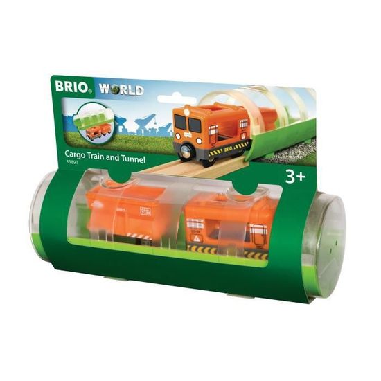 Train Cargo et Tunnel - BRIO - BRIO World - Mixte - 3 ans et plus - Jouet