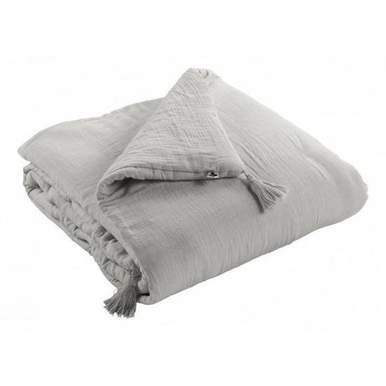 Edredon ou Bout de lit "Gaïa" toutes dimensions "Gaze de Coton" - Couleur: Gaïa Nuage - Taille d'édredon ou bout de lit: 150 x 150