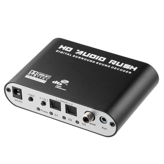 GETEK® dts-ac3 décodeur audio numérique-analogique 5.1 2.1 coaxiale