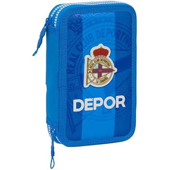 Trousse Scolaire FC Barcelona Officielle - 28 Outils Inclus - Bleu Marine/Grenat