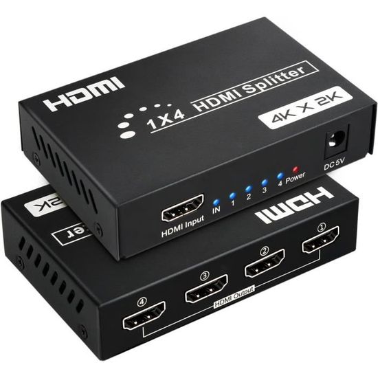 Splitter HDMI 1x4 Ozvavzk – Répartiteur 3D, 1 Entrée 4 Sorties, Neuf