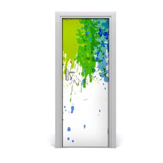 Autocollant De Porte Tulup 75x205 Cm - Design Ampoule De Couleur Bleue - Style Moderne - Neuf