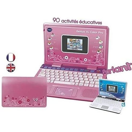 mini ordinateur portable avec 90 activités pour enfant Genius Xl Color Pro rose