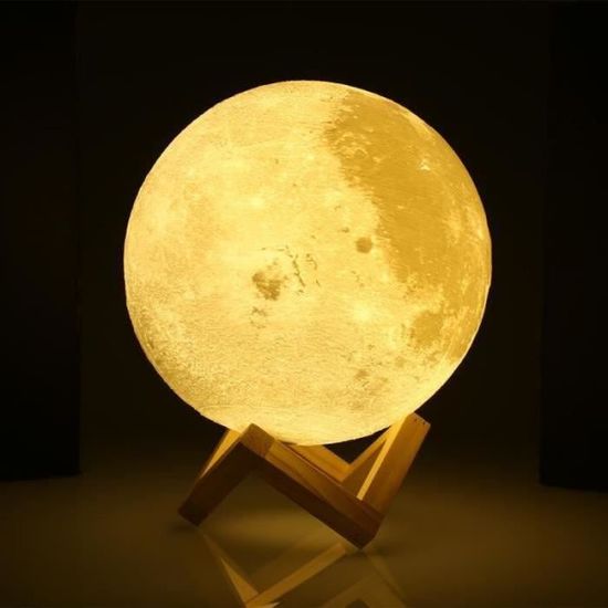 BIR16219-Lampe Lune LED Décoration 3D - Interrupteur Tactile - 20 cm