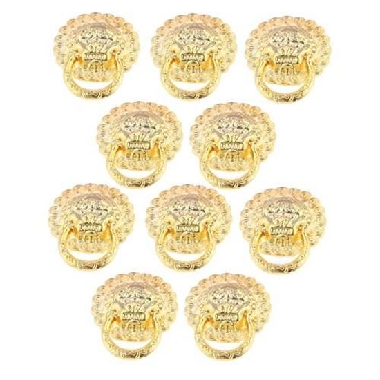 6 Pcs Lion Anneau de Tirage Simple Poignées de Tiroir Bouton de Porte Accessoire de Meuble Outil d'Installation d'Armoire Poignée de Tiroir