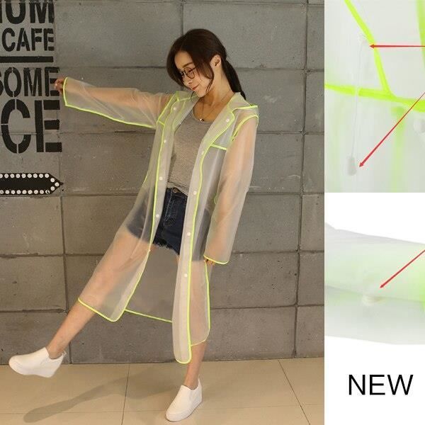 Imperm?�able transparent Eva pour femmes, tenue ?� la mode en plastique, pour voyage, poncho d 