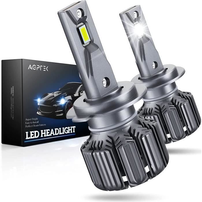 AGPTEK 2 X 70W 12000LM H7 Phare de Voiture à LED 6000K, Ampoule Auto Moto de Rechange pour Lampes Halogènes et Xénon, Etanche IP68