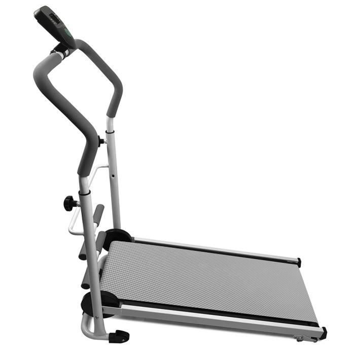 Tapis de Coures ,Tapis Roulant Manuel Gris avec barre de sit-up