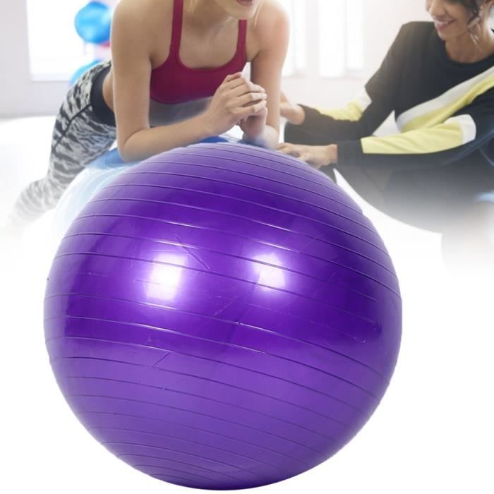 Boule de yoga salle de yoga pvc anti-déflagrant épaissie d'équilibre de sport balle de yoga une seule pièce violet (Violet 55cm)-FAS