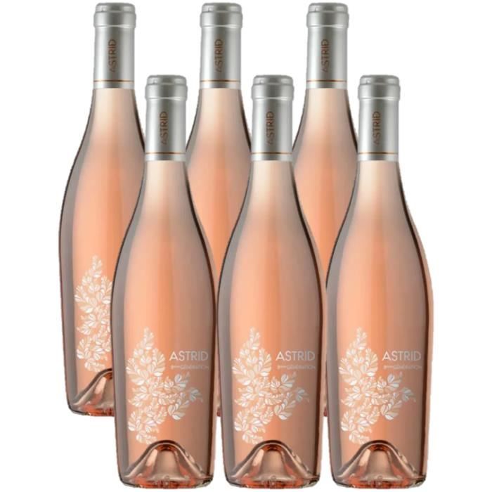 Astrid 8ème génération - Vin rosé - IGP Méditerranée - lot de 6 bouteilles.