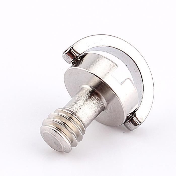 Vis de fixation à anneau en D 1/4 po en acier inoxydable pour plaque de fixation rapide pour trépied d'appareil photo