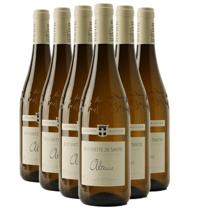 Roussette de Savoie Altesse Blanc 2021 - Lot de 6x75cl - Philippe et Sylvain Ravier - Vin AOC Blanc de Savoie - Bugey