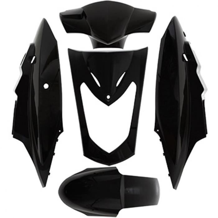 CARROSSERIE-CARENAGE SCOOT ADAPTABLE KYMCO 50 AGILITY (SELLE BI-PLACE), 125 AGILITY (SELLE BI-PLACE) NOIR BRILLANT (KIT 5 PIECES)
