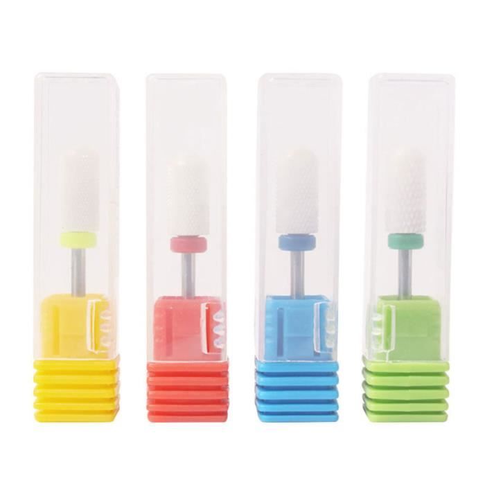 4 pièces forets à ongles Portable rond pratique manucure foret vernis à tête de meulage des pour filles MANICURE-PEDICURE SET