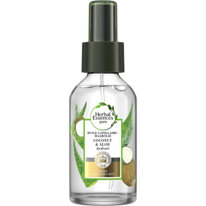 Herbal Essences, Huile Capillaire, à L'Huile de Noix de Coco et à l'Aloe, Hydrate les Cheveux, 100 ml