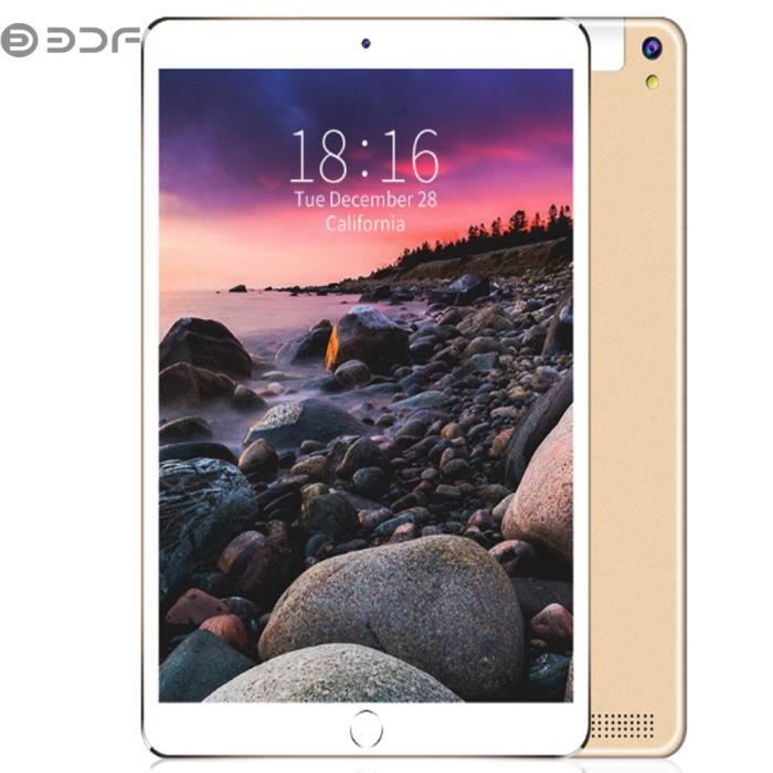 BDF Tablette PC Tactile 10.1 pouces Appel Tablet PC MTK 6580 3G - 4G Android 7.0 5000mAh - Or