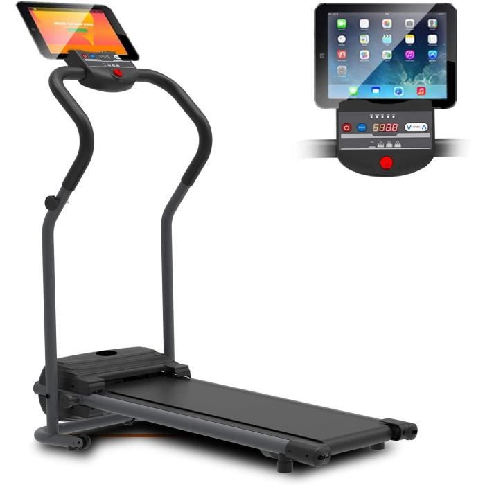 TAPIS DE COURSE Tapis De Course Pliable Electrique Léger et Compact Pablo, Vitesse Maximale 7 km-h, Support de Tablette,20