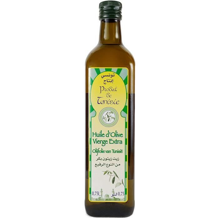 CODEFA les huiles - Huile d’olive 75 cl - Bouteille en verre - Vierge Extra - Origine Tunisienne - Qualité supérieure