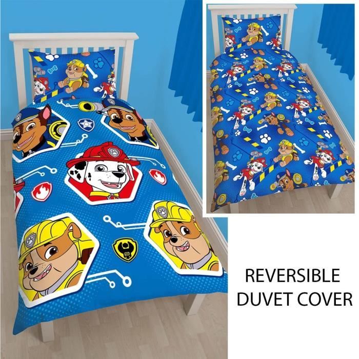 Patte Patrouille Rescue Housse Couette Simple Et Taie Oreiller