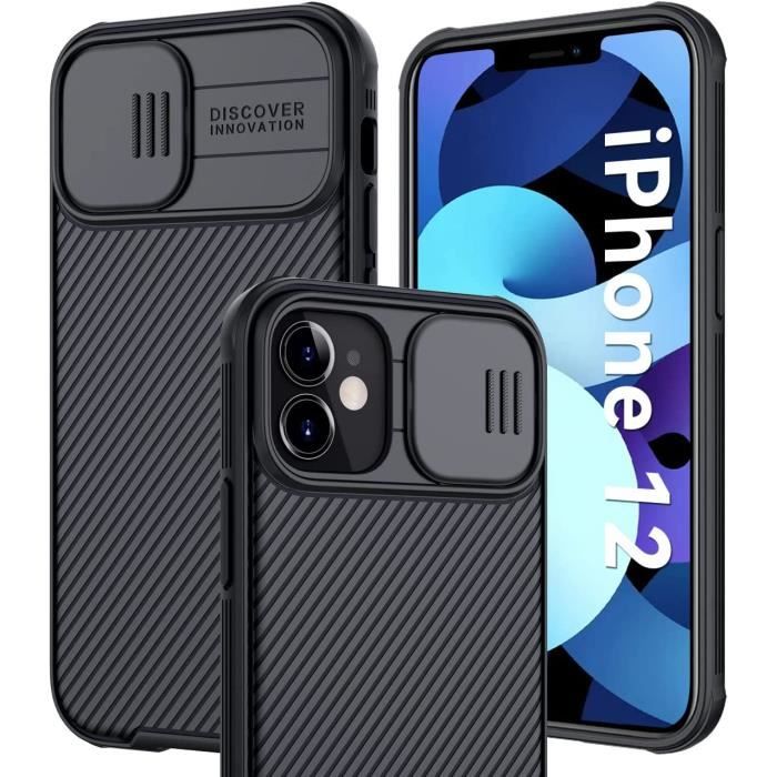 Coque iPhone 12 Pro iPhone 12 Protection de la Caméra Lentille Coulissante Couverture AntiRayures Antidérapant PC S