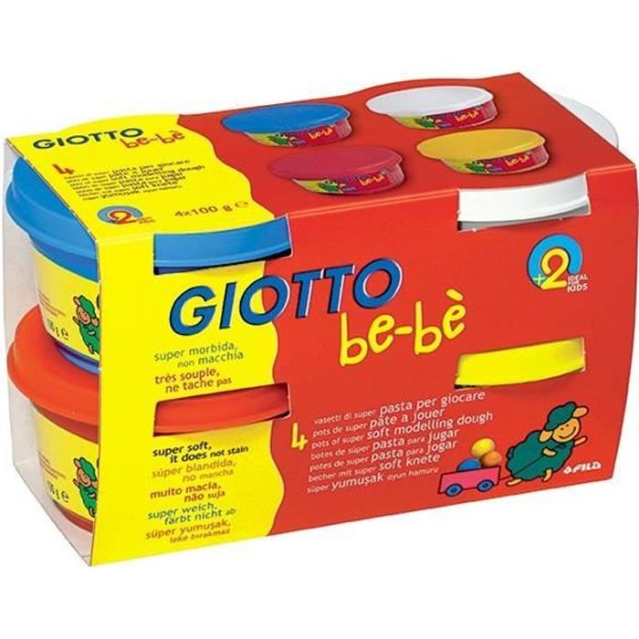 SET 1 - PÂTE À JOUER GIOTTO BÉBÉ 4X100 GR