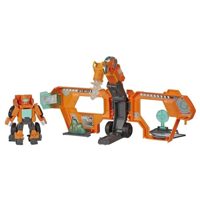 Transformers Playskool Rescue Bots Academy - Robot Secouriste Wedge et Remorque électronique de 11 cm - Jouet Transformable 2 en 1
