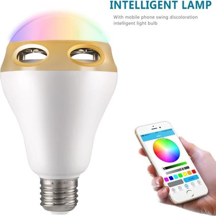 LED E27 ampoule intelligente bluetooth haut-parleur lumiere 