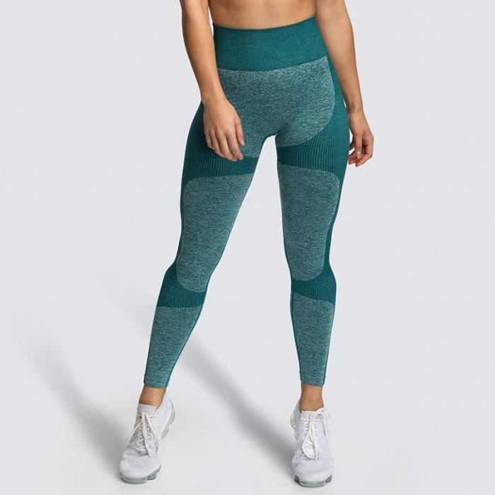 Taille haute pantalons de sport Leggings Yoga sans couture femmes Fitness solide athlétique entraînement longs collants de