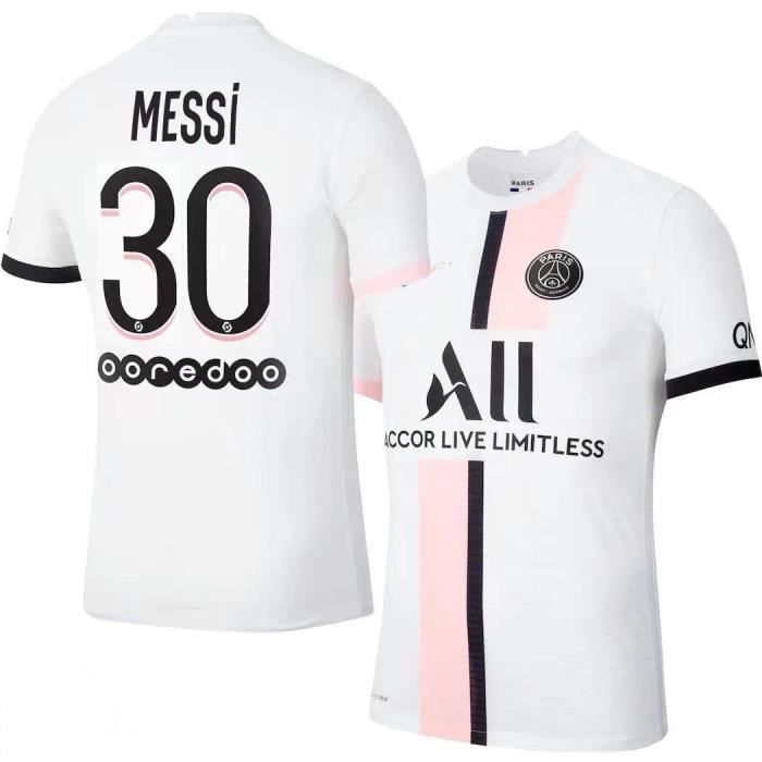 Maillot de Football Paris 30 Messi T-Shirt de L'équipe de Paris-Messi Maillot de Formation 2021-2022 Respirant pour Adulte Blanc