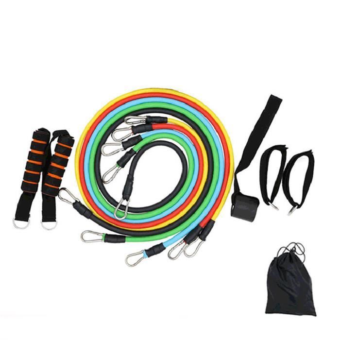 11pcs Bandes de Résistance Set Bandes de Fitness Elastique Musculation Professionnels Entraînement Homme Femme Gym,Yoga