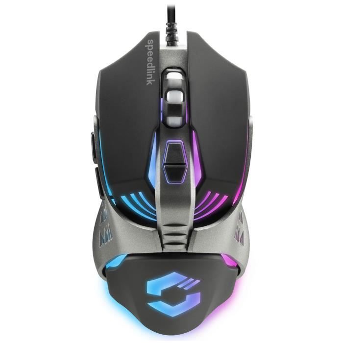 Speedlink Tyalo - Souris filaire pour gamer - droitier - capteur optique 3200 dpi - 5 boutons - rétroéclairage multicolore (
