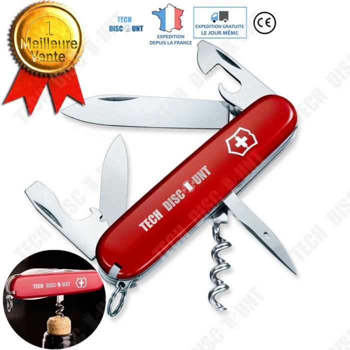 TD® Couteau suisse cuisine multifonction militaire de poche pliant automatique ouvre bouteille lame tournevis décapsuleur porte clé
