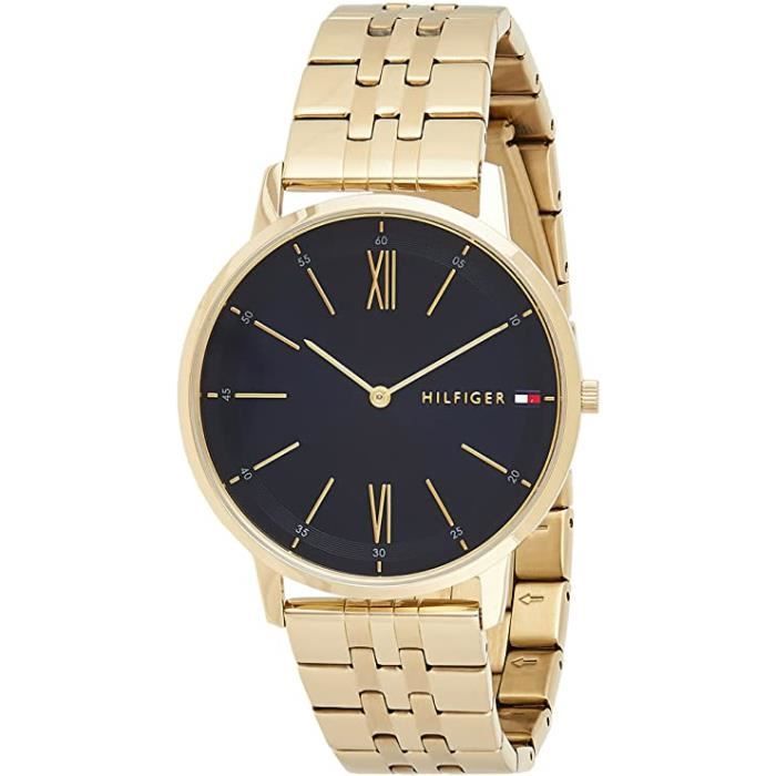 Tommy Hilfiger Hommes Analogique Quartz Montre avec Bracelet en Or Plaqué 1791513 1791513