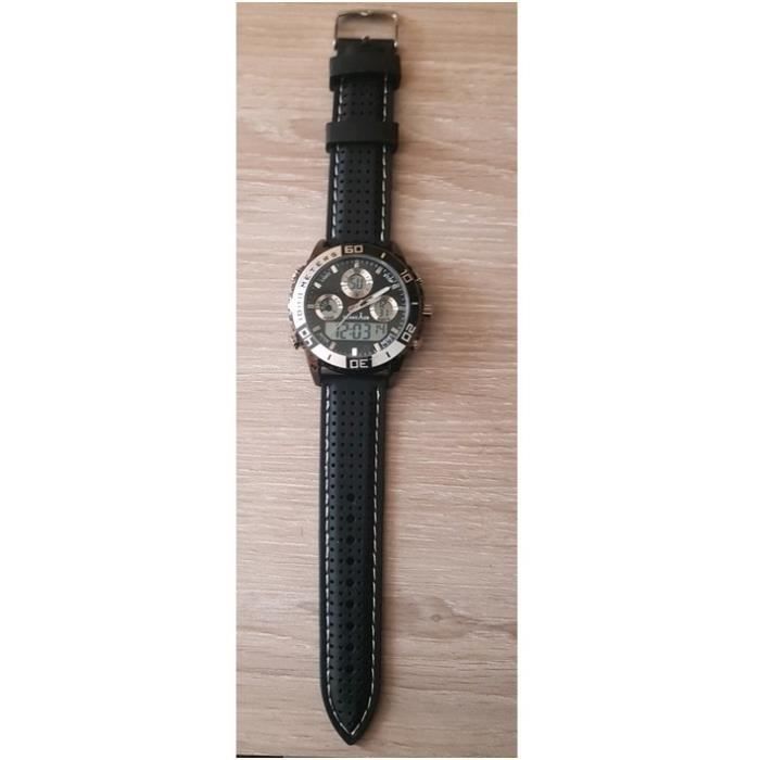TRAVELER MONTRE Homme, digital Bracelet silicone Noir