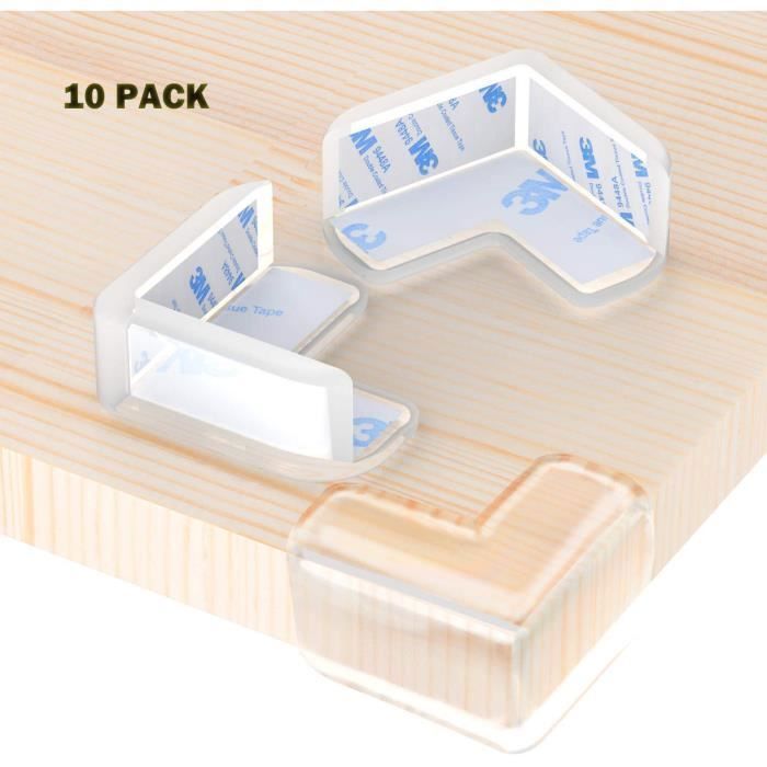 YOLISTAR 10pcs Protection Coin de Table - Protections d’angles Transparent - Plus Grande Taille et Plus Forte adhérence Doux
