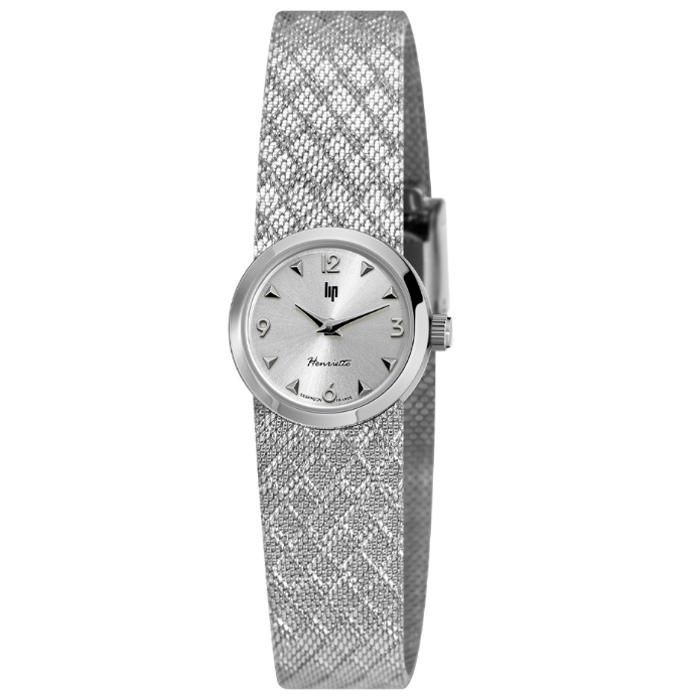 Montre lip Henriette bracelet en maille milanaise argenté 671450
