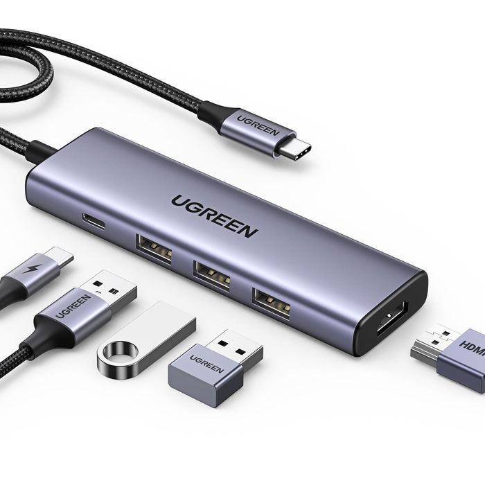 HUB 5en1 3x USB 3.2 USBC HDMI 4K 30Hz - vue 4