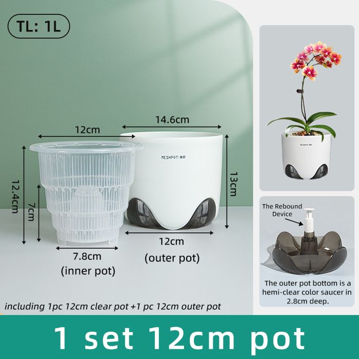 Kit De Rempotage Orchidées Kalapanta - Pot Transparent 16cm + Soucoupe + Substrat Professionnel | Soin Plantes D'intérieur