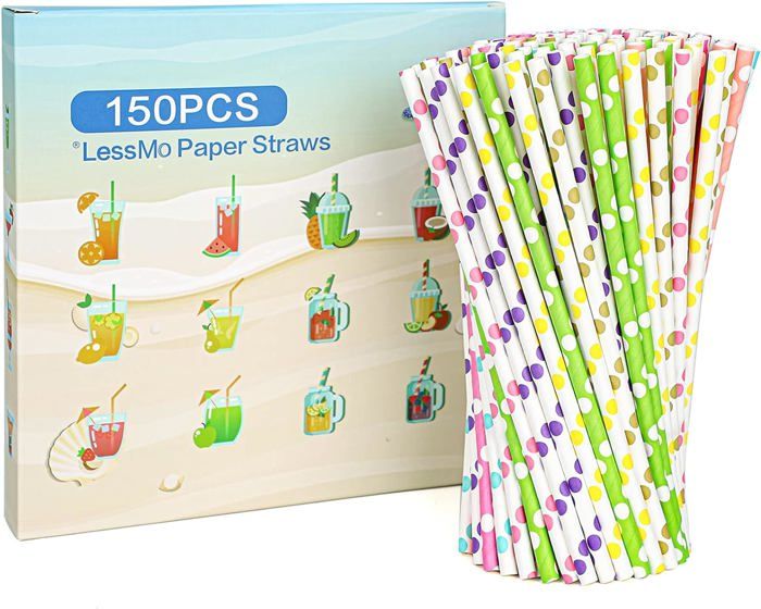 Lot De 30 Pailles En Papier 3D Motif Fruits - Pour Cocktails, Fêtes, Anniversaires - Résistantes à L'eau, Longueur 19,7 Cm