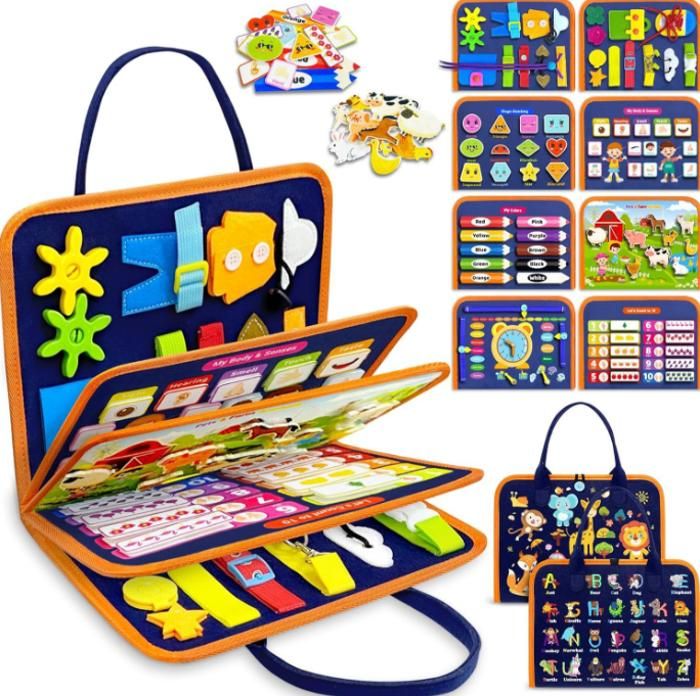 Quanquer Busy Board - Livre Occupé de Ferme Montessori pour 1 2 3 Ans Enfants - Planche d'Activités Jouet Éducatif Sensoriel Préscolaire -Jouets de Voyage pour Tout-Petits (English Version Quanquer Busy Board - Livre Occupé de Ferme Montessori pour 1 2 3 Ans Enfants - Planche d'Activités Jouet Éducatif Sensoriel Préscolaire -Jouets de Voyage pour Tout-Petits (English Version