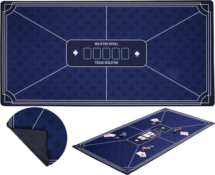 OUTLETISSIMO ® Tapis de Poker 180 x 90 cm Noir et Or Avec Sac Portable OUTLETISSIMO ® Tapis de Poker 180 x 90 cm Noir et Or Avec Sac Portable