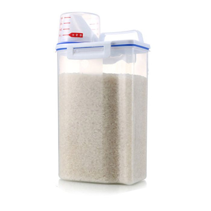 Distributeur De Riz En Bois 3 Pièces De 3L - Récipients Hermétiques Avec Couvercle Pour Stockage Céréales, Farine, Snacks, Animaux