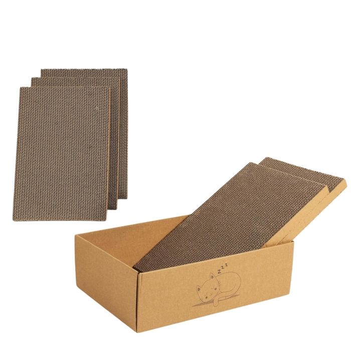 Comparer les prix de Boîte à griffer pour chats Tigre Carton de 5 planches à griffer Soin des griffes pour animaux 44 x 29 x 125 cm