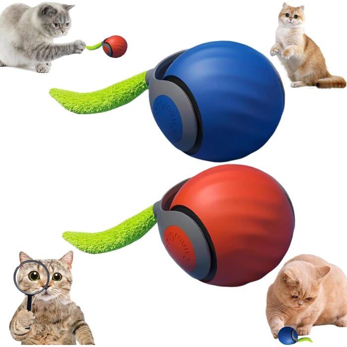 2.0 Jouet interactif intelligent pour chat avec 2 modes, balle à déplacement automatique, rechargeable par USB chat d'intérieur.