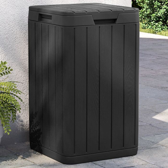 Poubelle d extérieur anthracite 38x38x65 cm PP