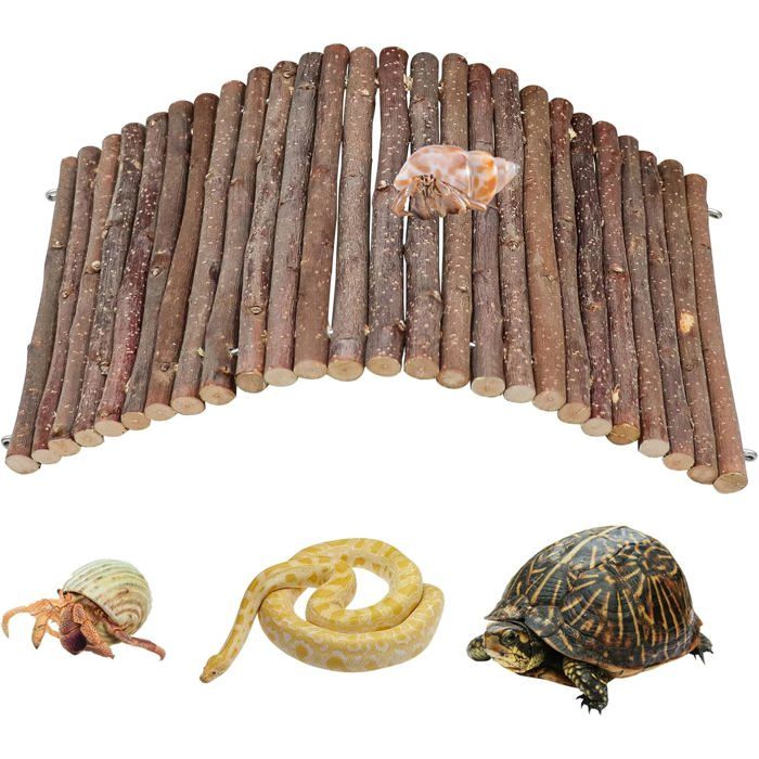 Meilleurs prix pour Jouets descalade pour petits animaux échelle en bois pliable pont tunnel jouets habitat cachette Decor