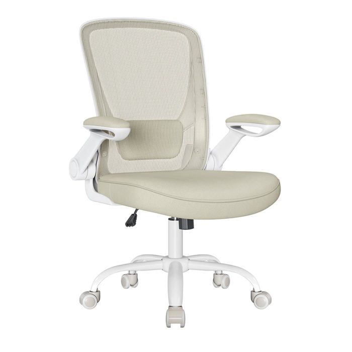 Fauteuil de bureau avec accoudoir rabattable chaise de bureau en toile siège pivotant à 360° Fauteuil de bureau avec accoudoir rabattable chaise de bureau en toile siège pivotant à 360°
