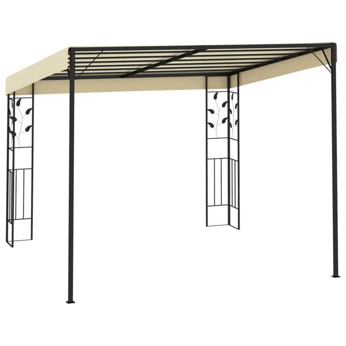 Black Month Belvédère ANTI-UV - BURKE - Tonnelle à montage mural - 3x3x25 m Crème LV500